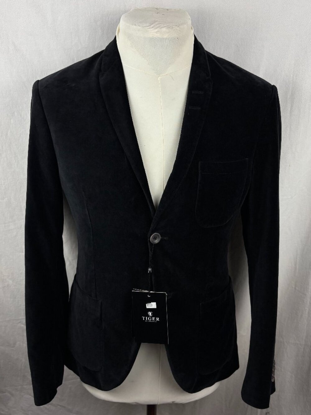 Tiger of Sweden Evert Black Cotton Velvet Blazer EU 46 NWT